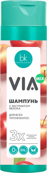 Шампунь для волос BelKosmex VIA Mix с экстрактом яблока (390г)