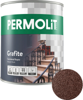 Грунт-краска PERMOLIT Grafite антикоррозийная с эффектом металлик 1765 (750г, темно-коричневый) - 
