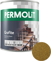Грунт-краска PERMOLIT Grafite антикоррозийная с эффектом металлик 1721 (750г, античное золото) - 