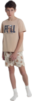 Пижама детская Mark Formelle 563322-1 (р.104-56, песочный/медведи с надписями) - 
