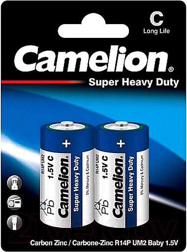 Комплект батареек Camelion R14P-ВР2 12/288 (синий)
