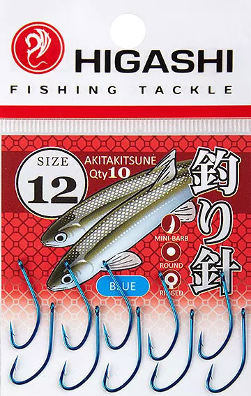 Набор крючков рыболовных Higashi Akitakitsune ringed №12 Blue / 01347