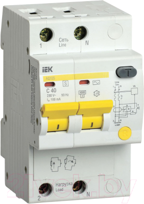 Дифференциальный автомат IEK АД12S 2P 40А 100мА AC / MAD13-2-040-C-100