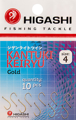 Набор крючков рыболовных Higashi Kantuki Keiryu #4 Gold / 01362 - 