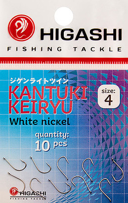 Набор крючков рыболовных Higashi Kantuki Keiryu #4 White nickel / 01357 - 