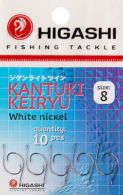 Набор крючков рыболовных Higashi Kantuki Keiryu #8 White nickel / 01359 - 