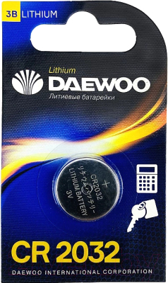 Батарейка Daewoo CR2032-BP1 3V 10/1800