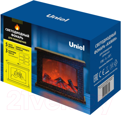 Световая фигурка Uniel Камин ULD-L2821-005/DNB/RED BROWN FIREPLACE / UL-00007291