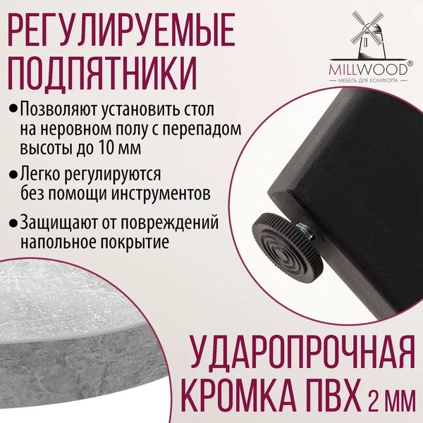 Купить Обеденный стол Millwood Лофт Мюнхен Л 200x100x75  