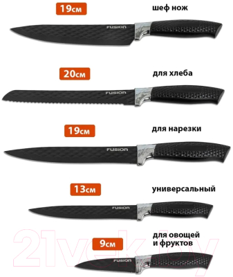 Набор ножей FUSION Electronics SKS5102 (серый)