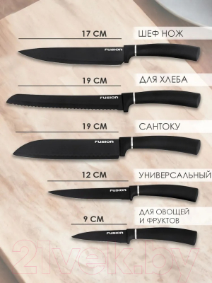 Набор ножей FUSION Electronics SKSS6103 (черный)