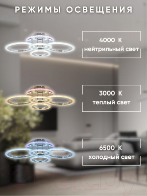 Люстра Aitin-Pro L29436C/4 (хром RGB)