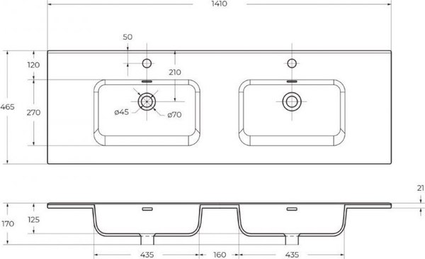 Умывальник BelBagno BB-8099-120-2