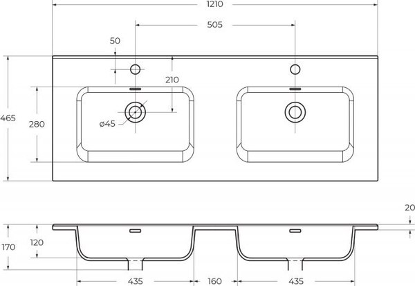 Умывальник BelBagno BB-8099-120-2