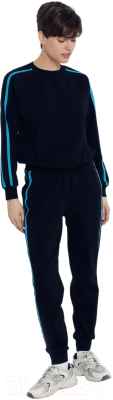 Спортивный костюм Mark Formelle 372418 (р.158/164-88-94, черный/голубой)