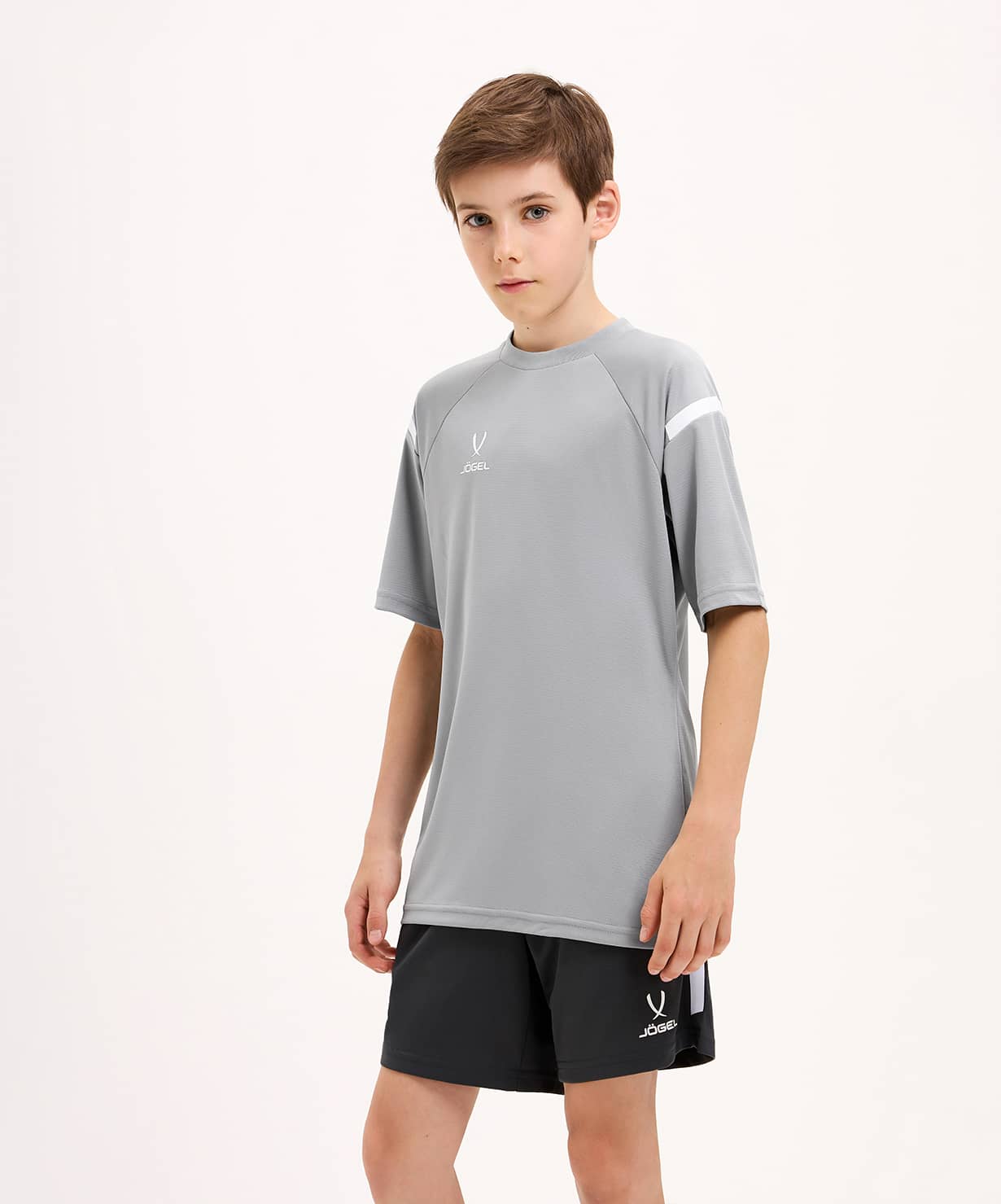 Футболка игровая футбольная Jogel Camp 2 Training Poly Tee (YS, серый) — фото 6