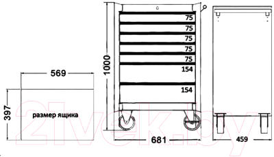 Тележка инструментальная JTC JTC-5640 