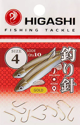 Набор крючков рыболовных Higashi Sode ringed #4 Gold / 04074 - 