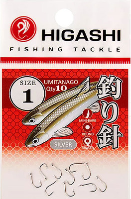 Набор крючков рыболовных Higashi Umitanago ringed #1 Silver / 03694 - 