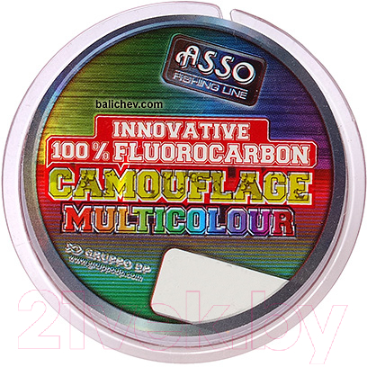 Леска флюорокарбоновая Asso Camouflage 100% Fluorocarbon 0.20мм (50м)