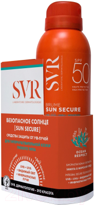 Набор косметики для лица SVR Безопасное Солнце Спрей-вуаль+Крем-мусс (200мл+50мл)