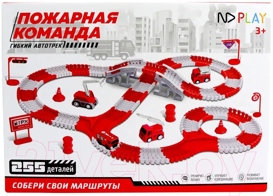 Автотрек гибкий ND Play С машинкой Пожарная команда / TY982084 — фото 5