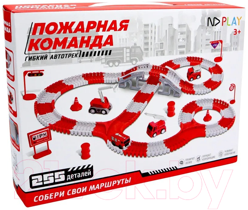 Автотрек гибкий ND Play С машинкой Пожарная команда / TY982084 — фото 3