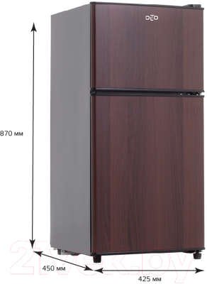 Холодильник с морозильником Olto RF-120T (коричневый)