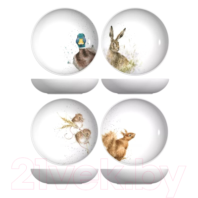 Тарелка столовая глубокая Royal Worcester Забавная фауна Заяц / WN4341-XB-Hare