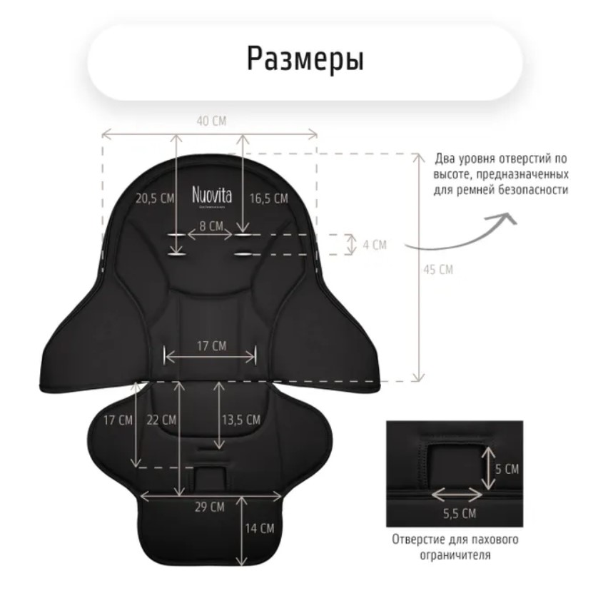 Вкладыш в стульчик для кормления Nuovita Черный