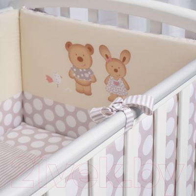 Комплект постельный для малышей Perina Венеция В6-02.2 (6 предметов, лапушки бежевый)