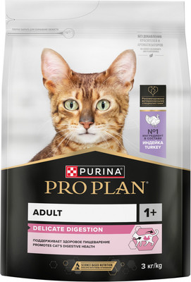Сухой корм для кошек Pro Plan Delicate с индейкой (3кг) - 
