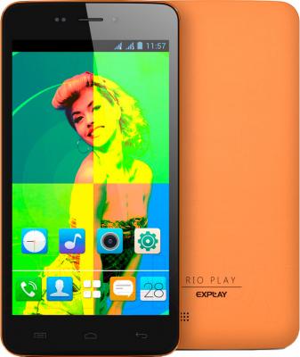 Смартфон Explay Rio Play (оранжевый) - с задней панелью