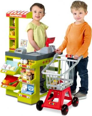 Магазин игрушечный Smoby Интерактивный Супермаркет с тележкой для продуктов (024189) - дети с игрушкой