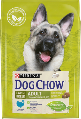 Сухой корм для собак Dog Chow Adult Large Breed с индейкой полнорационный (2.5кг)
