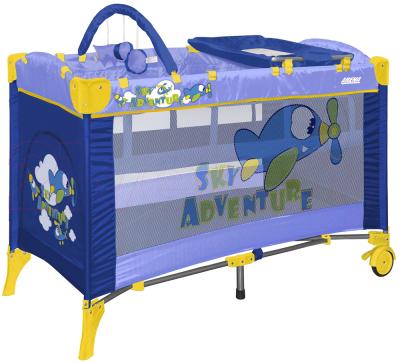 Кровать-манеж Lorelli Arena 2 Layers Plus (Blue Sky Adventure) - общий вид