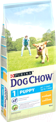 Сухой корм для собак Dog Chow Puppy с курицей полнорационный (14кг)