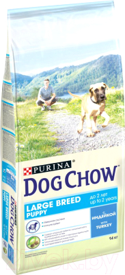 Сухой корм для собак Dog Chow Puppy с индейкой полнорационный (14кг)