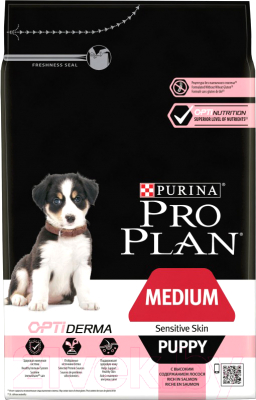 Сухой корм для собак Pro Plan Puppy Sensitive полнорационный с лососем и рисом (14кг)