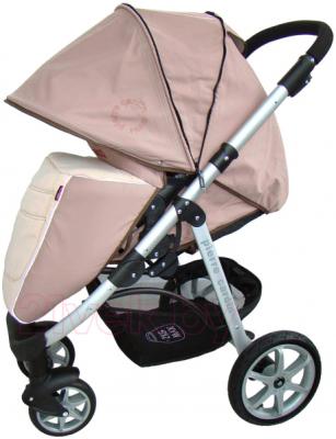 Детская универсальная коляска Pierre Cardin PS687 3 в 1 (коричневый) - с опущенным козырьком