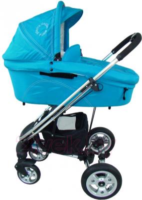 Детская универсальная коляска Pierre Cardin PS870 3 в 1 (голубой) - люлька