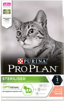 Сухой корм для кошек Pro Plan Sterilised с лососем (3кг) - 