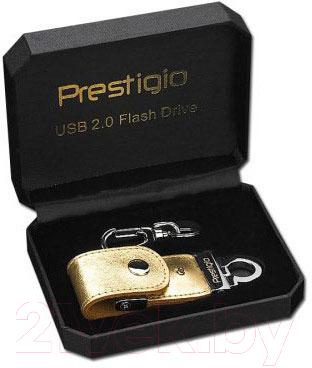 Usb flash накопитель Prestigio Leather Flash Drive 4GB Gold (PLDF4096SIGOLD) - упаковка