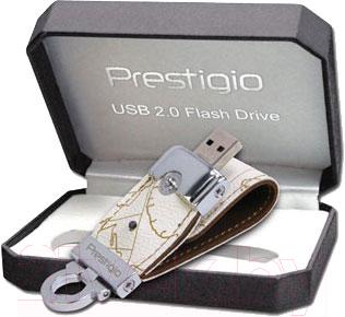 Usb flash накопитель Prestigio Leather Flash Drive White 4 Gb (PLDF4096MAPWHITET3) - упаковка