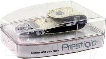 Usb flash накопитель Prestigio Leather Flash White 8GB (PLDF08MPWHA) - упаковка