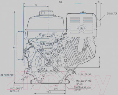 Двигатель бензиновый Asilak SL-188F-SH25