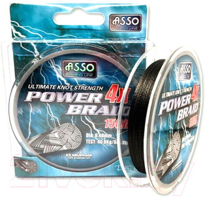 Леска плетеная Asso Power Braid 4x Pe 0.06мм (150м)