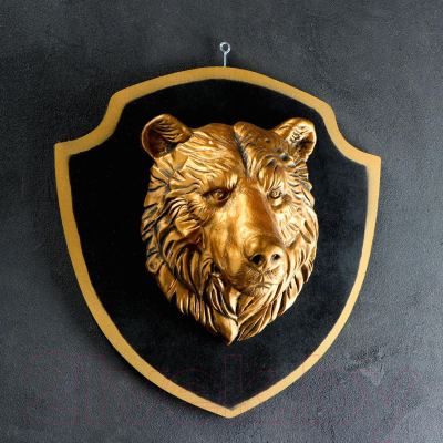 Декор настенный Хорошие сувениры Голова медведя / 1341799 (бронза/черный)