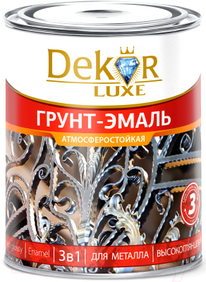 Грунт-эмаль Dekor 3 в 1 алкидная (1.9кг, графит)