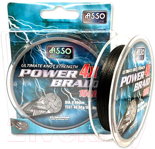 Леска плетеная Asso Power Braid 4x Pe 0.30мм (150м)